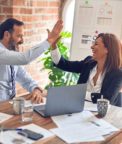 Two people high-fiving